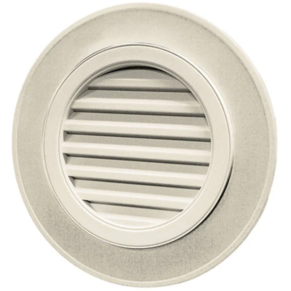 Mid-America 00410028089 28x22W x 28x22H Round Gable Vent Louver - 50 Sq. inch Vent Area, 089 - Champagne