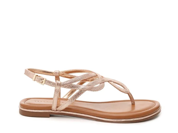 Women's Kelly & Katie Peggie Sandal - Rose Gold Metallic Faux Leather - Size 6