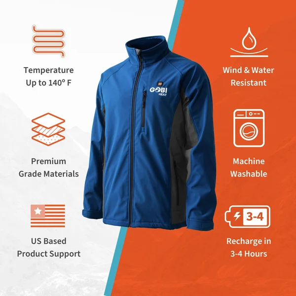 Gobi Heat Sahara Men's 3 Zone Heated Jacket Endeavor-Steel (S)