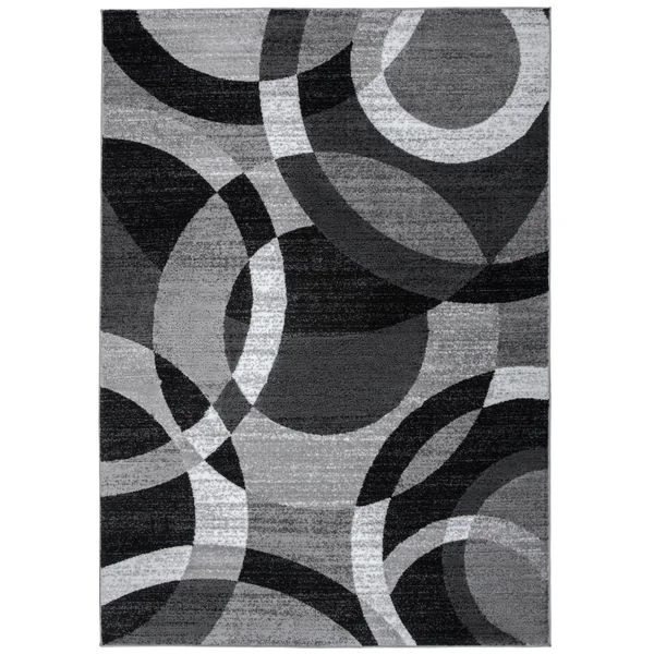 World Rug Gallery Contemporary Modern Circles Area Rug, Multi