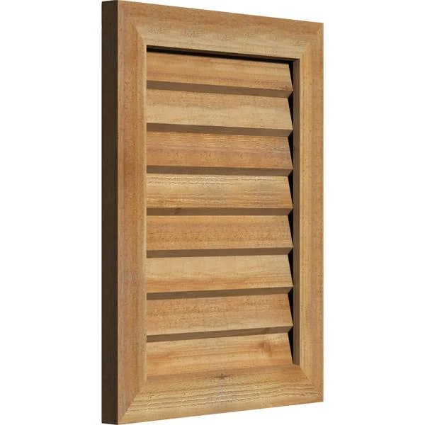 Ekena Millwork GVWVE34X2002RDUWR 34x22W x 20x22H Vertical Gable Vent (39x22W x 25x22H Frame Size): Unfinished - Non-Functional, R