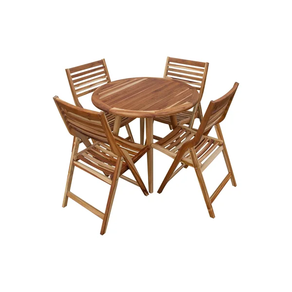 EcoDecors 36x22 Round Solid Teak Dining Table - EarthyTeak Finish