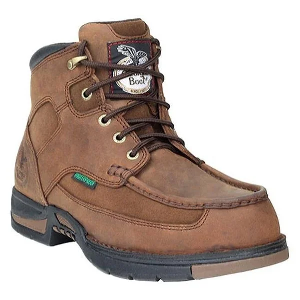 Men's Georgia Boot G7403 Athens 6 inch Moc-Toe - Size: 6.5, Brown