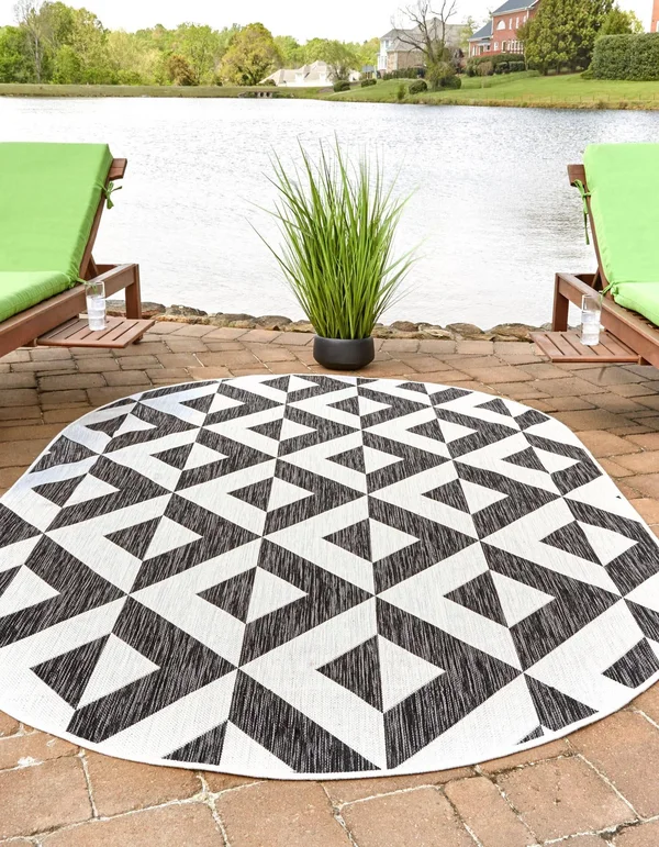 Jill Zarin Napa Indoor Outdoor Rug, Grey, 5x8 ft