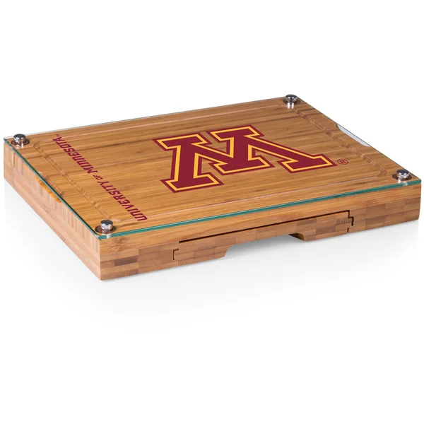 Minnesota Golden Gophers - Concerto Bamboo Cutting Board/Tray and Cheese Tools Set