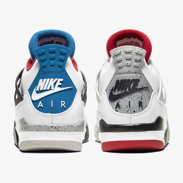 Nike Air Jordan 4 Retro SE “What The” Sneakers - White/Fire Red/Tech Grey/Military Blue - 14