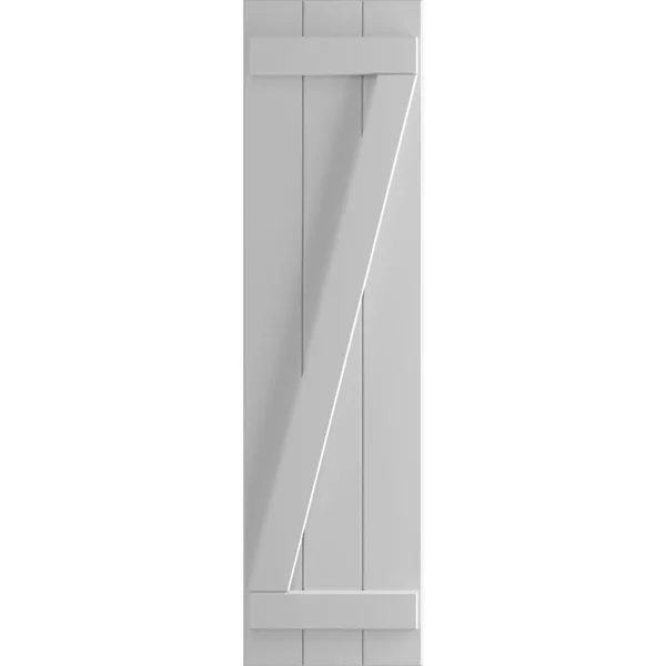 Ekena Millwork 16-1/8x22 x 48x22 True Fit PVC Three Board Joined Board and Batten Shutters w/Z-Bar - Primed (Per Pair)