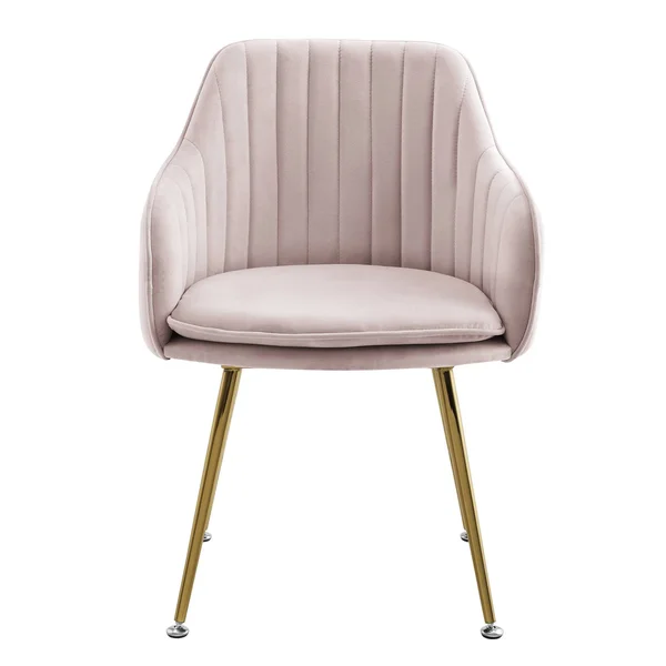 Metal Base Velvet Accent Chair - Pink