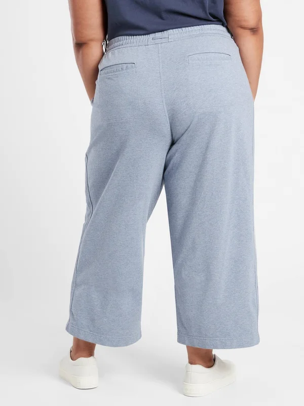 Athleta Women's Farallon Heathered Wide Leg Crop Light Blue Heather Size 0