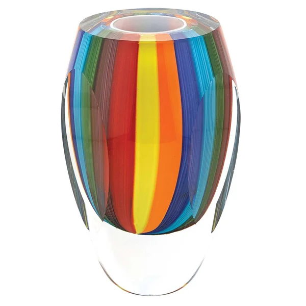6x22 Multi-Color Art Glass Vase