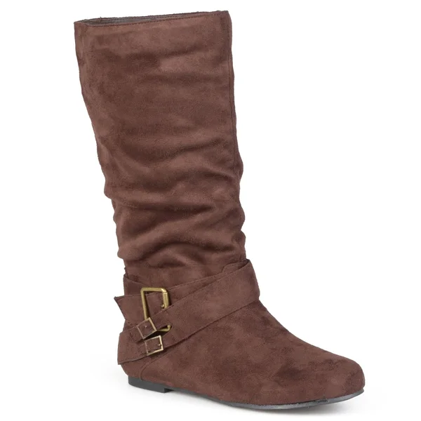 Journee Collection Women's Shelley-6 Wide-Calf Boot - Color: Brown, Size: 9.5