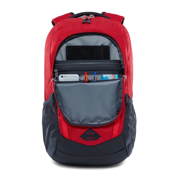 The North Face Vault Rage Red Asphalt Grey Backpack