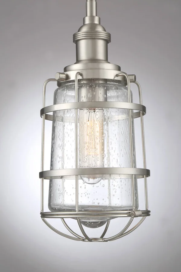 Quoizel MTE1506BN Maritime Mini Pendant Light, Brushed Nickel