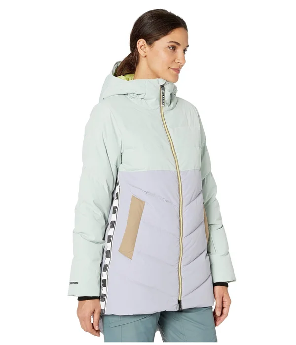 Burton Women's Loyle Down Jacket, Aqua Gray, Lilac Gray, Timber Wolf, Sunny Lime, Xs