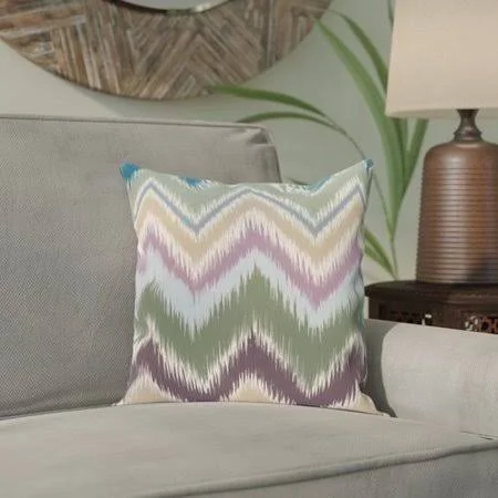 Bungalow Rose Arlington Chevron Throw Pillow - Green