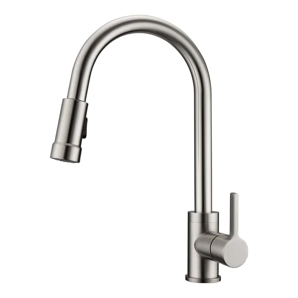 Barclay KFS414-L1-BN Firth Kitchen Faucet Pull-Out Spray Metal Lever Handles Brushed Nickel