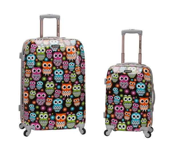 Rockland 2-Piece Upright Luggage Set Owl