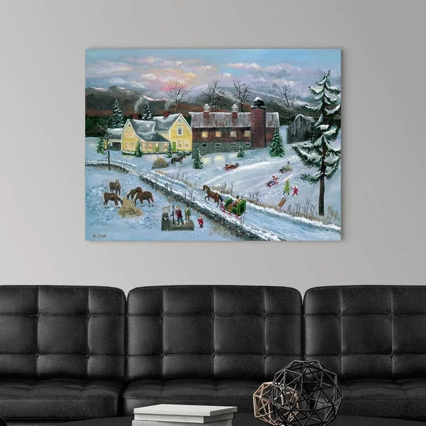 Farm at Dusk - Canvas Wall Art, 40x30, Great Big Canvas