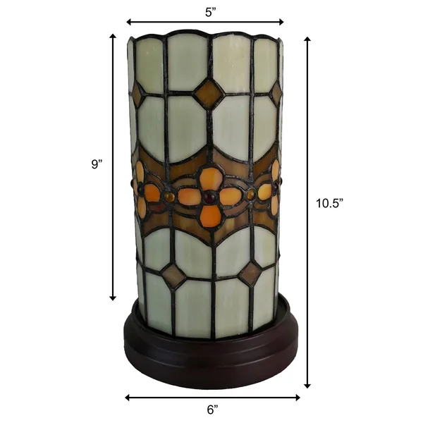 Amora Lighting 10 in. Tiffany Style Floral Mini Table Lamp