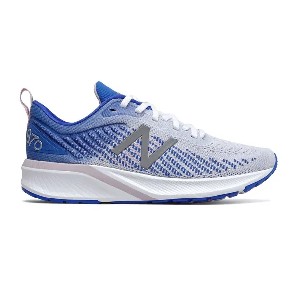 New Balance Women's W870WB5 Running Shoe White/Cobalt/Pink 6 D