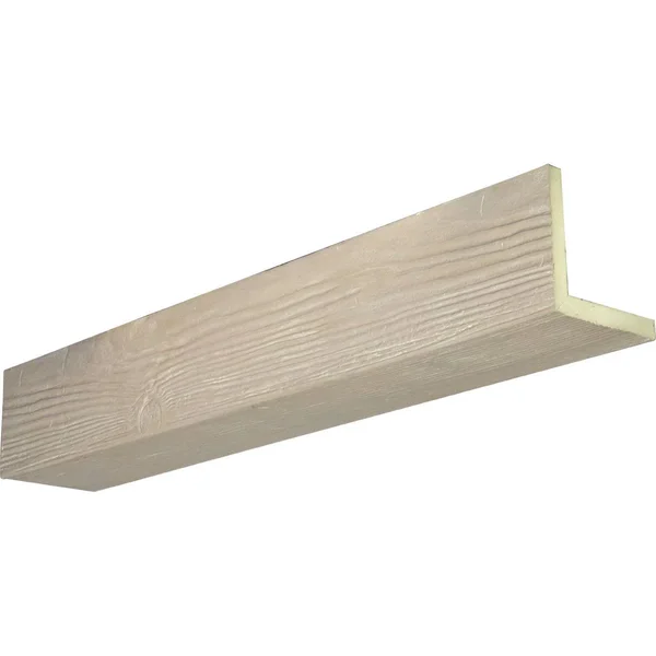 Ekena Millwork BMSD2C0040X100X240WH 4x22W x 10x22H x 20&L 2-Sided (L-beam) Sandblasted Endurathane Faux Wood Ceiling Beam - White