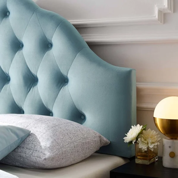 Modway Sovereign Full Diamond Tufted Performance Velvet Headboard Gray