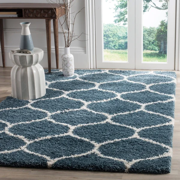Safavieh Hudson Shag SGH280L Slate Blue/Ivory 6& x 9& Area Rug