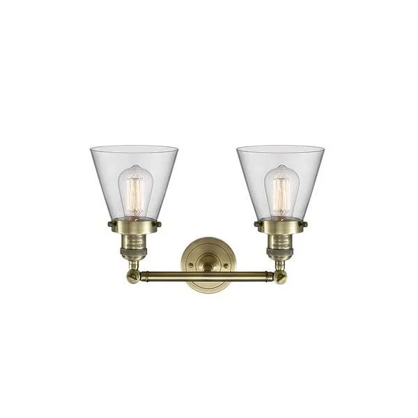 Innovations Lighting 208-SN-G61 Small Glass Cone 2-Light Bathroom