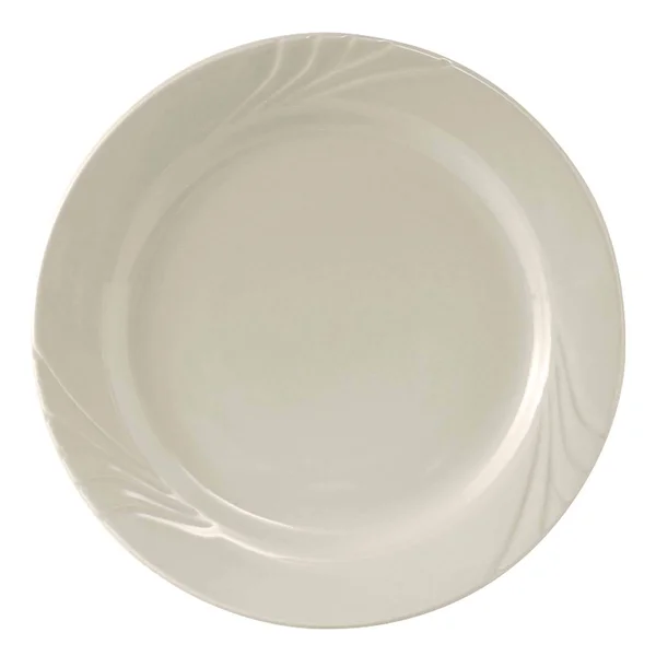 Tuxton YEA-102 Monterey 10 1/4x22 Embossed Plate - Eggshell - Ceramic