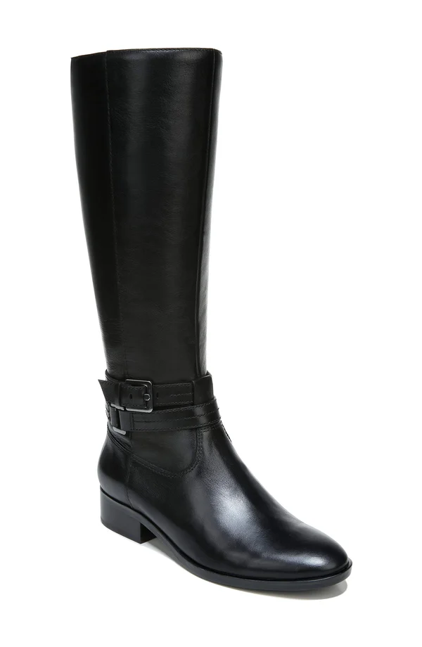 Wide Width Women's Naturalizer Reid Boot in Black Calf (Size 7 wide)