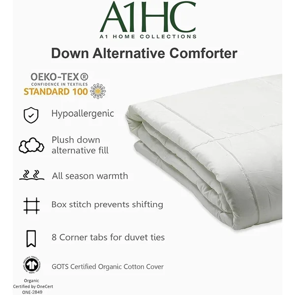 A1 Home Collections All Season 100% Down Alternative Microfiber Fill Duvet Insert, Size: King