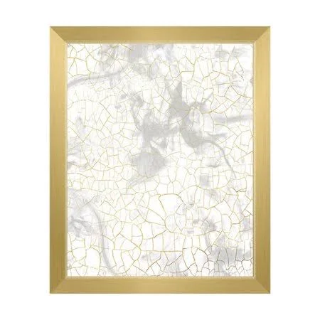 Click Wall Art 'Gold and Smoke' Framed Graphic Art - Size: 26.5 inch H x 22.5 inch W, Gray