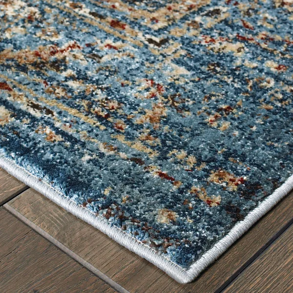 Style Haven Regal Medallion blue/navy Polypropylene and Polyester Area Rug - 9&10 x 12&10 9&10x22 x 12&10x22