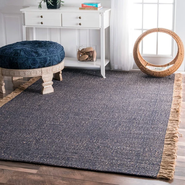 nuLOOM Solid Tassel Amalia Dark Gray 5 ft. x 8 ft. Indoor Area Rug
