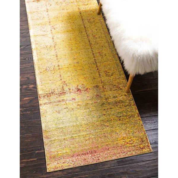 Unique Loom Austin Muse Area Rug (2&7x22 x 9&10x22 Runner - Yellow)