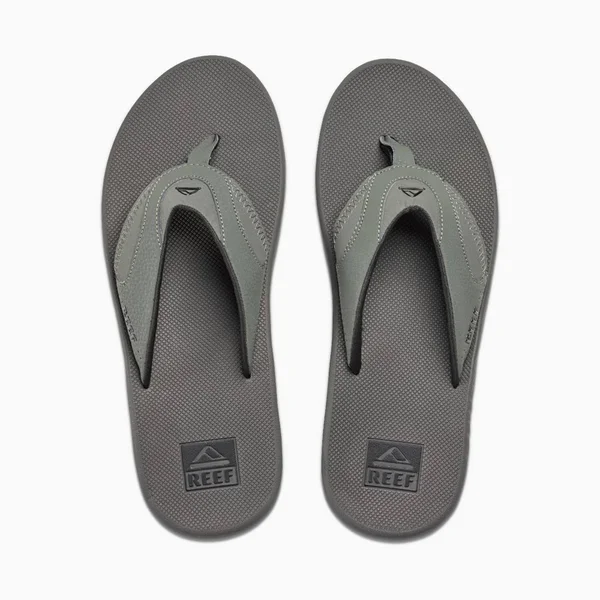 Reef Fanning Flip Flops - Grey/Black, 5
