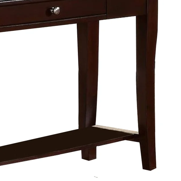Benzara - Wooden Console Table with One Drawers Brown, 48" x 18" x 29"