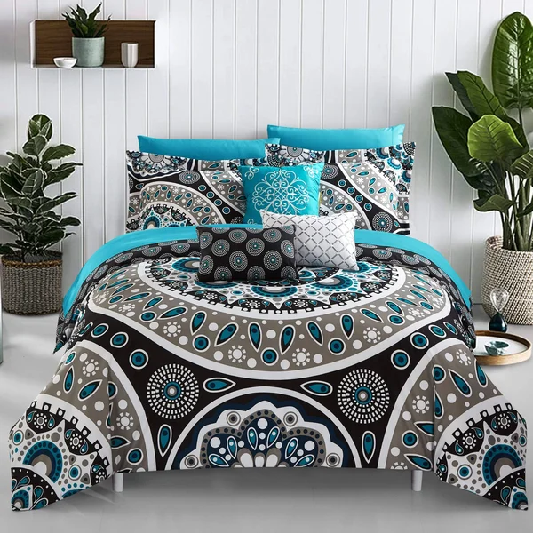 Chic Home Mornington 10-Piece Comforter Bedding Set - Black, Queen