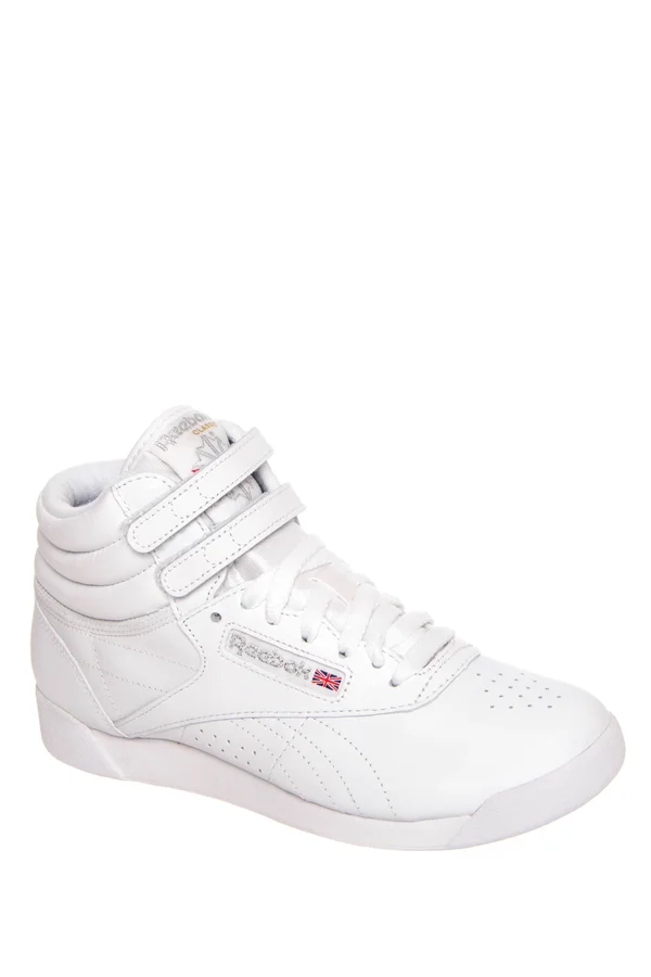 Reebok Freestyle Hi Shoes White/Silver Size 9.5
