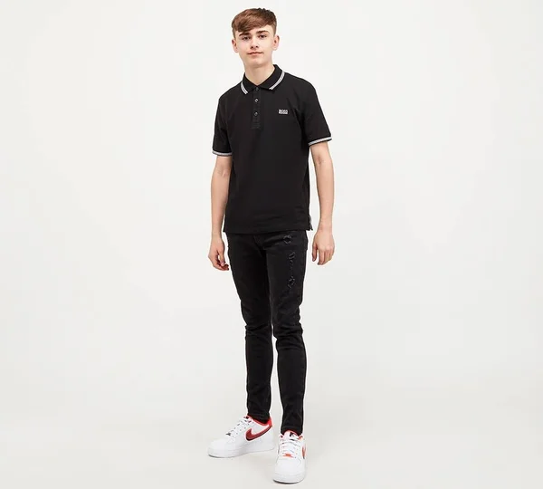 Boss Kids - Logo Polo Shirt Black - Boy - 16 Years - Black