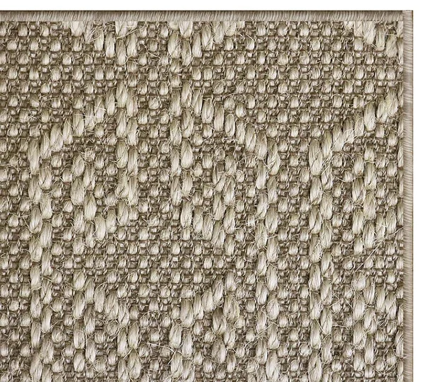 Custom Hexagon Sisal Rug, Ivory/Silver, 12' x 2'