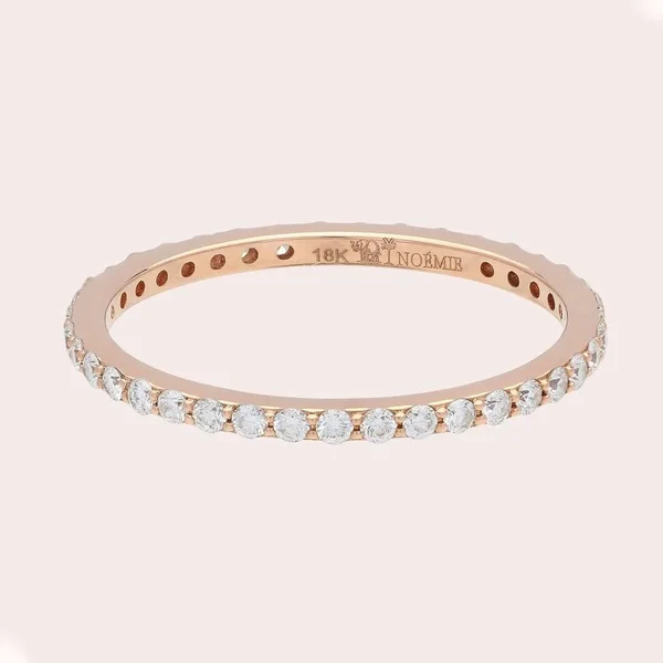 18 Karat Gold Eternity Diamond Ring with 1/3 Carat Lab Grown Diamonds White Gold, 8.5, White Gold