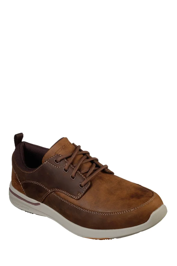 Men's Skechers Relaxed Fit Elent Leven Boat Shoe, Size: 8, Brown