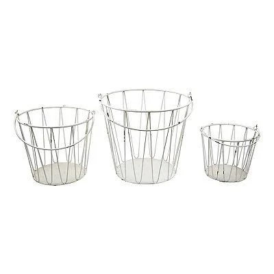 White Wire Frame 3-Pc. Basket Set