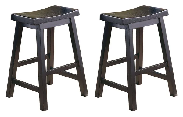 Homelegance Saddleback 24 inch Stool - Black [Set of 2]