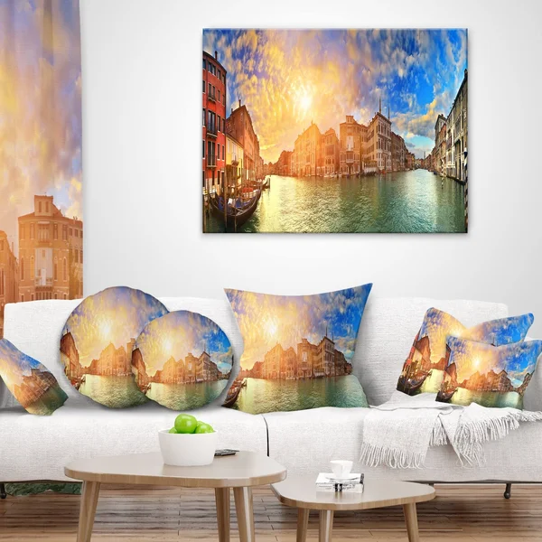 Grand Canal Venice Panorama - Cityscape Artwork Print on Canvas - 40 in. Wide x 30 in. High