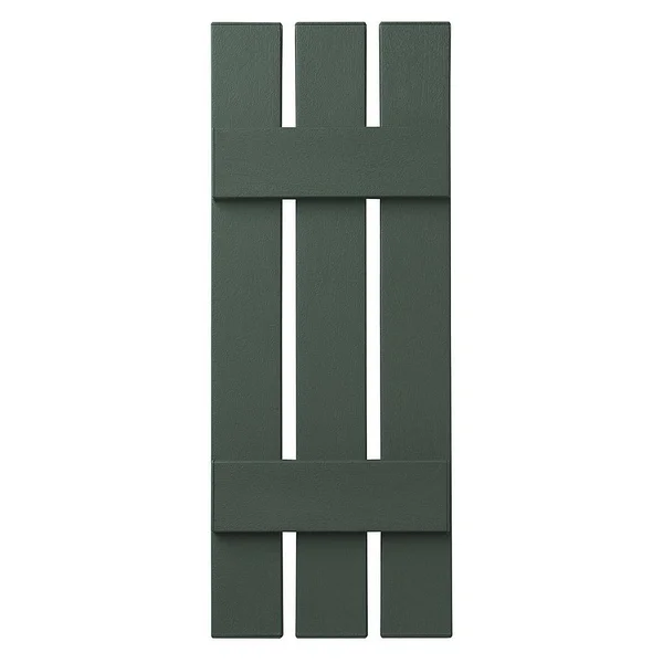 3 Open Board and Batten Shutter Ply Gem Size: 35x22 H x 12x22 W - Color: Green