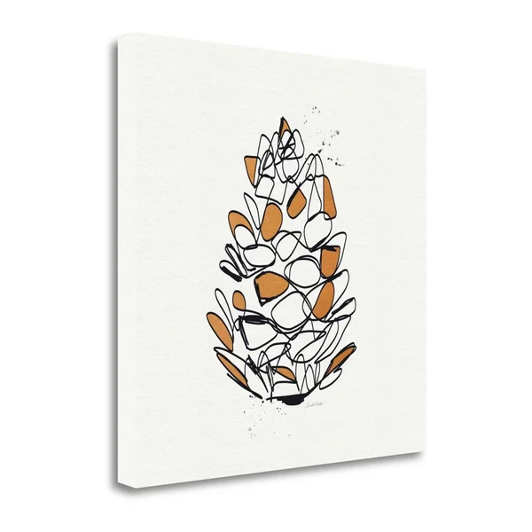 Tangletown Fine Art 'Pine Cone' Graphic Art Print on Canvas - White