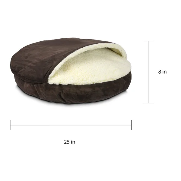 Snoozer Luxury Orthopedic Cozy Cave Pet Bed X-Large Hot Fudge