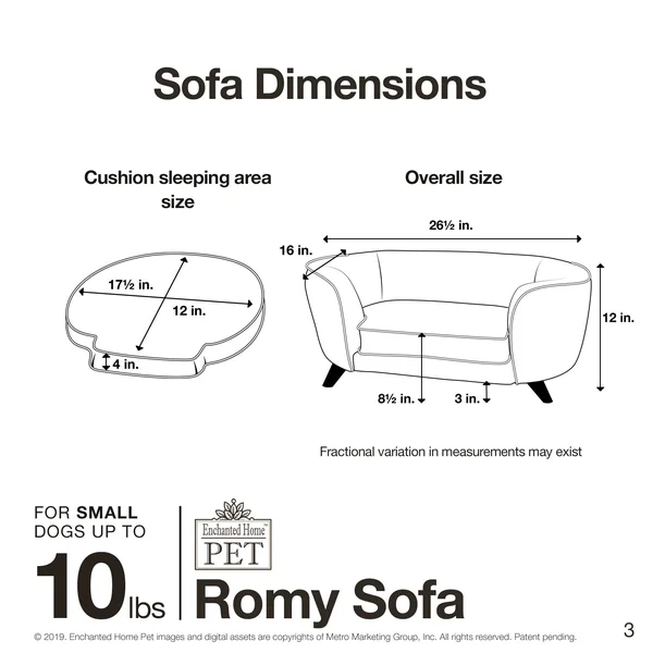 Enchanted Home Pet Romy Grey Pet Sofa